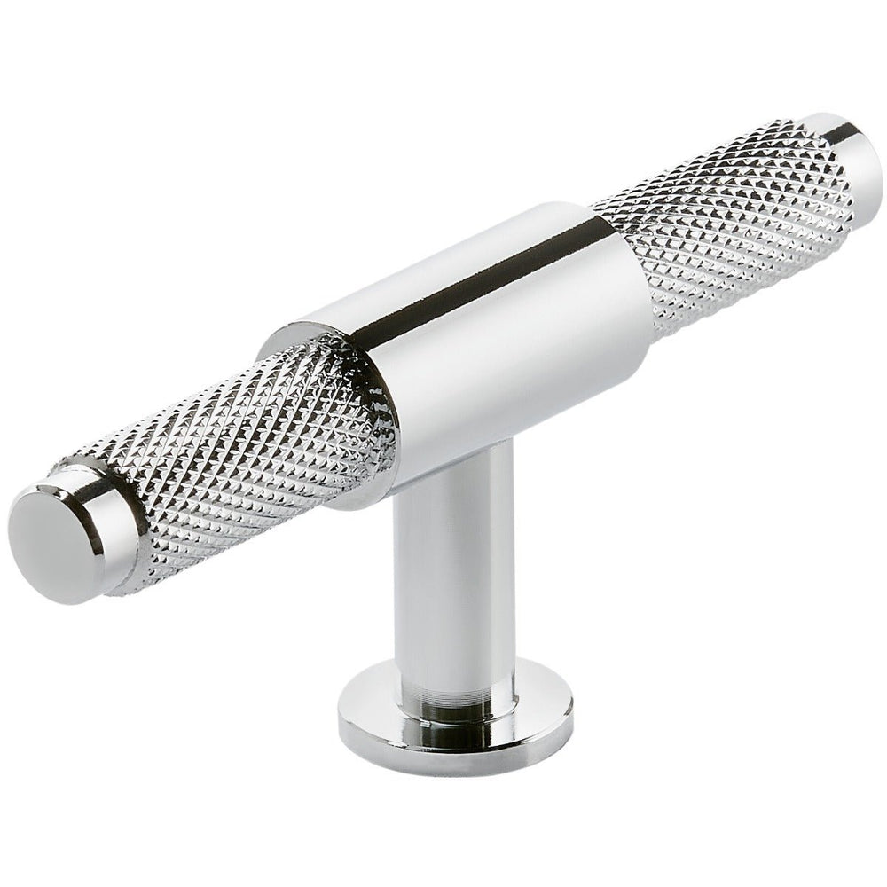 Scudo Knurled T Bar Handle 95mm - Chrome - HANDLE001 - TAP 'N' SHOWER