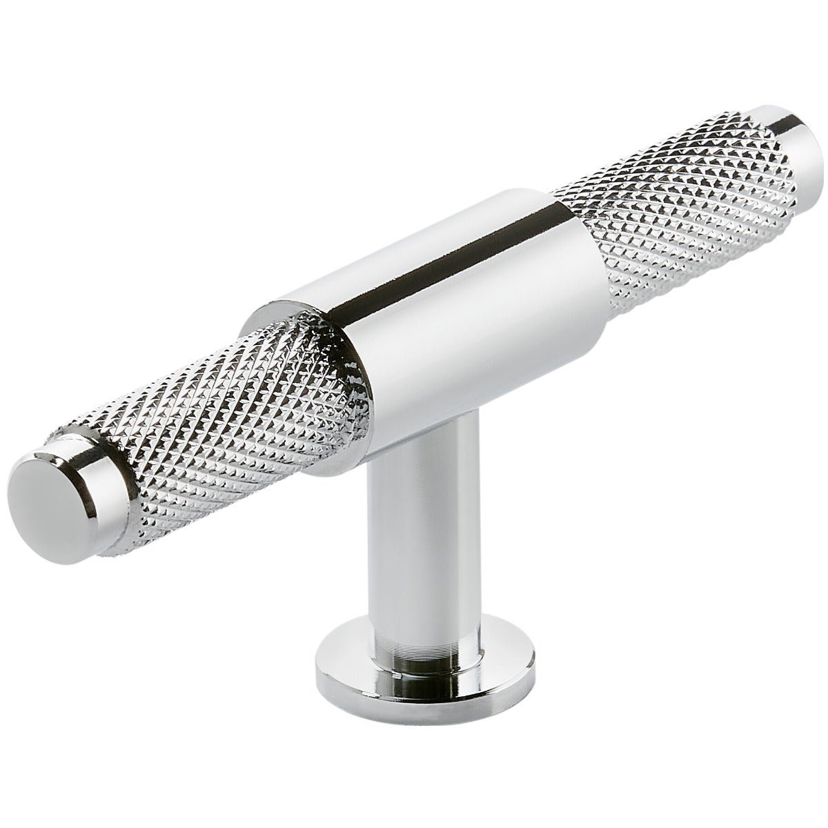 Scudo Knurled T Bar Handle 95mm - Chrome - HANDLE001 - TAP 'N' SHOWER