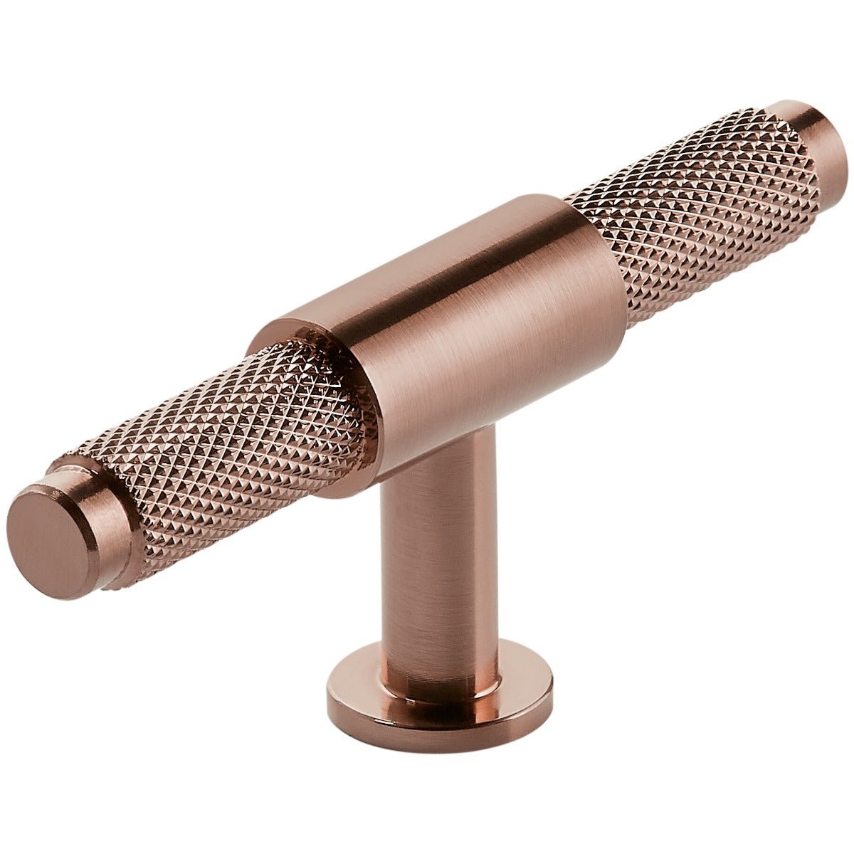 Scudo Knurled T Bar Handle 95mm - Brushed Bronze - HANDLE004 - TAP 'N' SHOWER