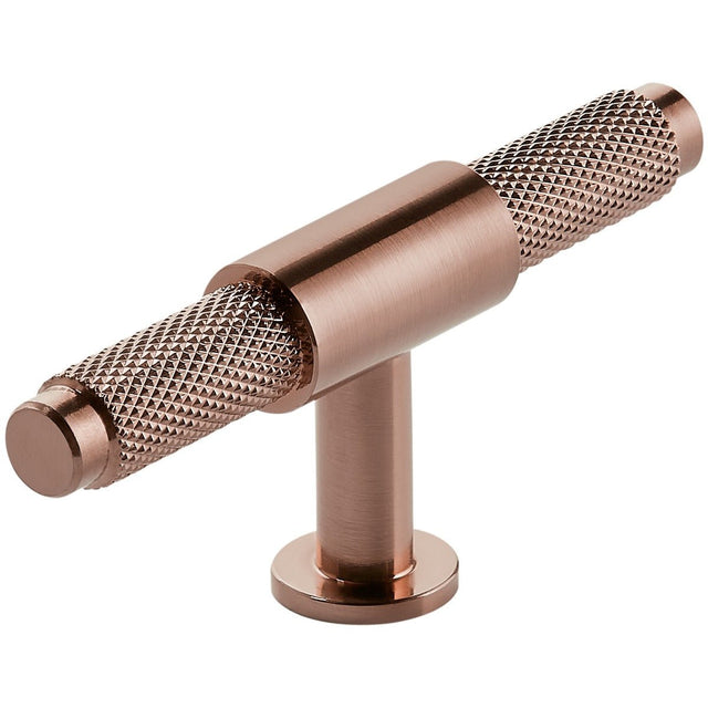 Scudo Knurled T Bar Handle 95mm - Brushed Bronze - HANDLE004 - TAP 'N' SHOWER