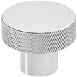 Scudo Knurled Round Handle 42mm - Chrome - HANDLE026 - TAP 'N' SHOWER
