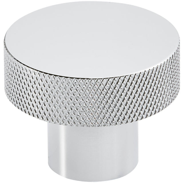 Scudo Knurled Round Handle 42mm - Chrome - HANDLE026 - TAP 'N' SHOWER
