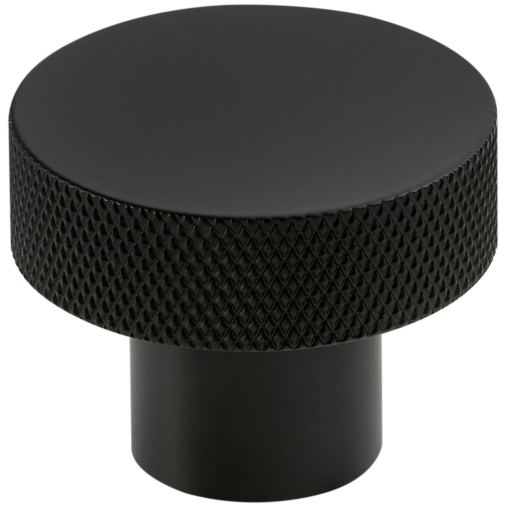 Scudo Knurled Round Handle 42mm - Black - HANDLE028 - TAP 'N' SHOWER