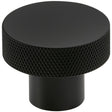 Scudo Knurled Round Handle 42mm - Black - HANDLE028 - TAP 'N' SHOWER