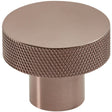 Scudo Knurled Round Handle 42mm - Brushed Bronze - HANDLE029 - TAP 'N' SHOWER