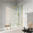 Scudo S6 Radius Bath Screen 800x1400mm - Brushed Brass - LS102BB - TAP 'N' SHOWER