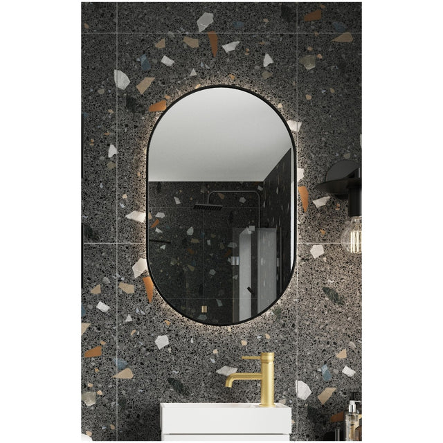 Scudo Aubrey LED Mirror with Black Frame 500x800mm - MIRROR011 - TAP 'N' SHOWER