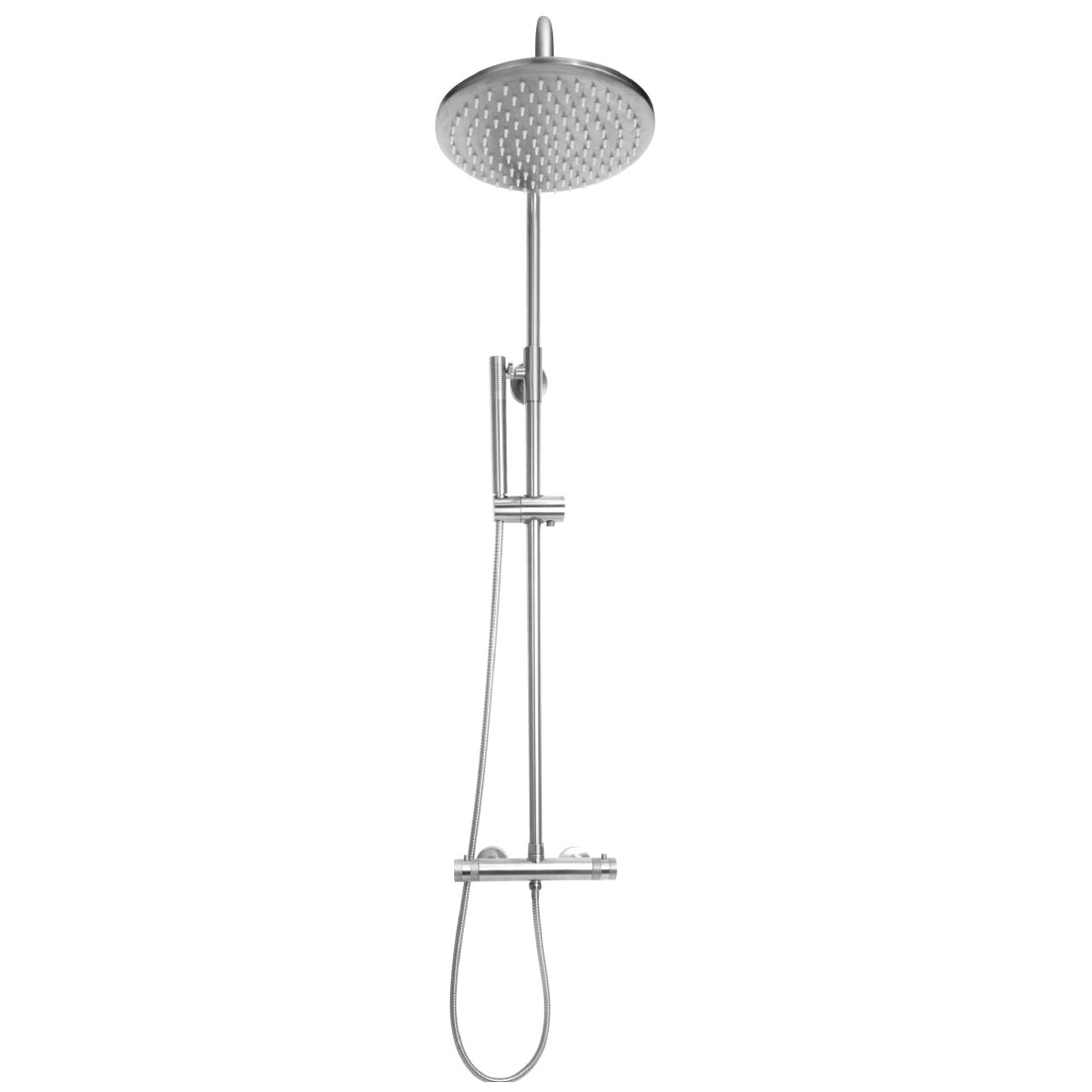 Scudo Core Round Bar Shower with Rigid Riser - Chrome - NU - 019 - TAP 'N' SHOWER