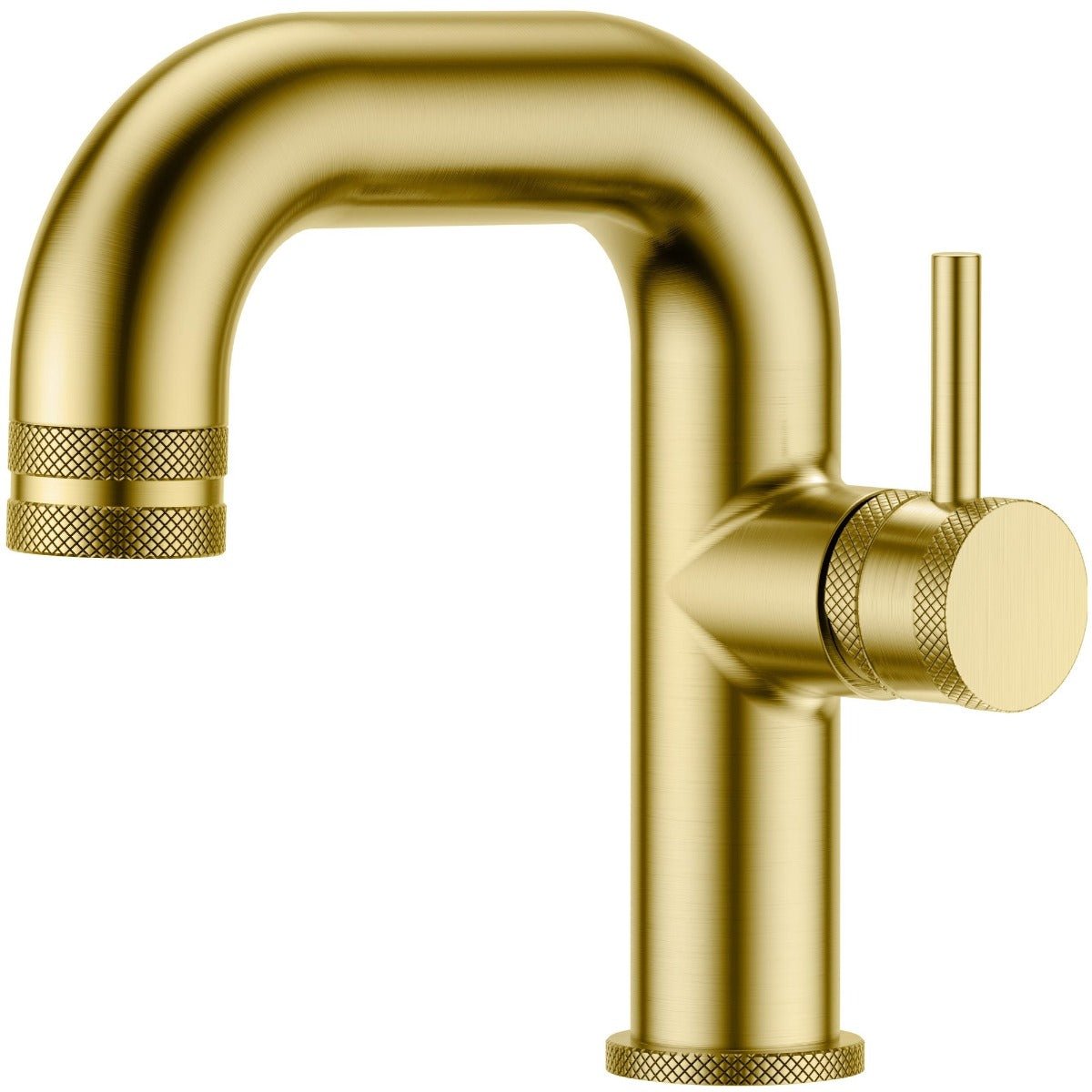 Scudo Core Side Lever Mono Basin Mixer Tap - Brushed Brass - NU - 045 - TAP 'N' SHOWER