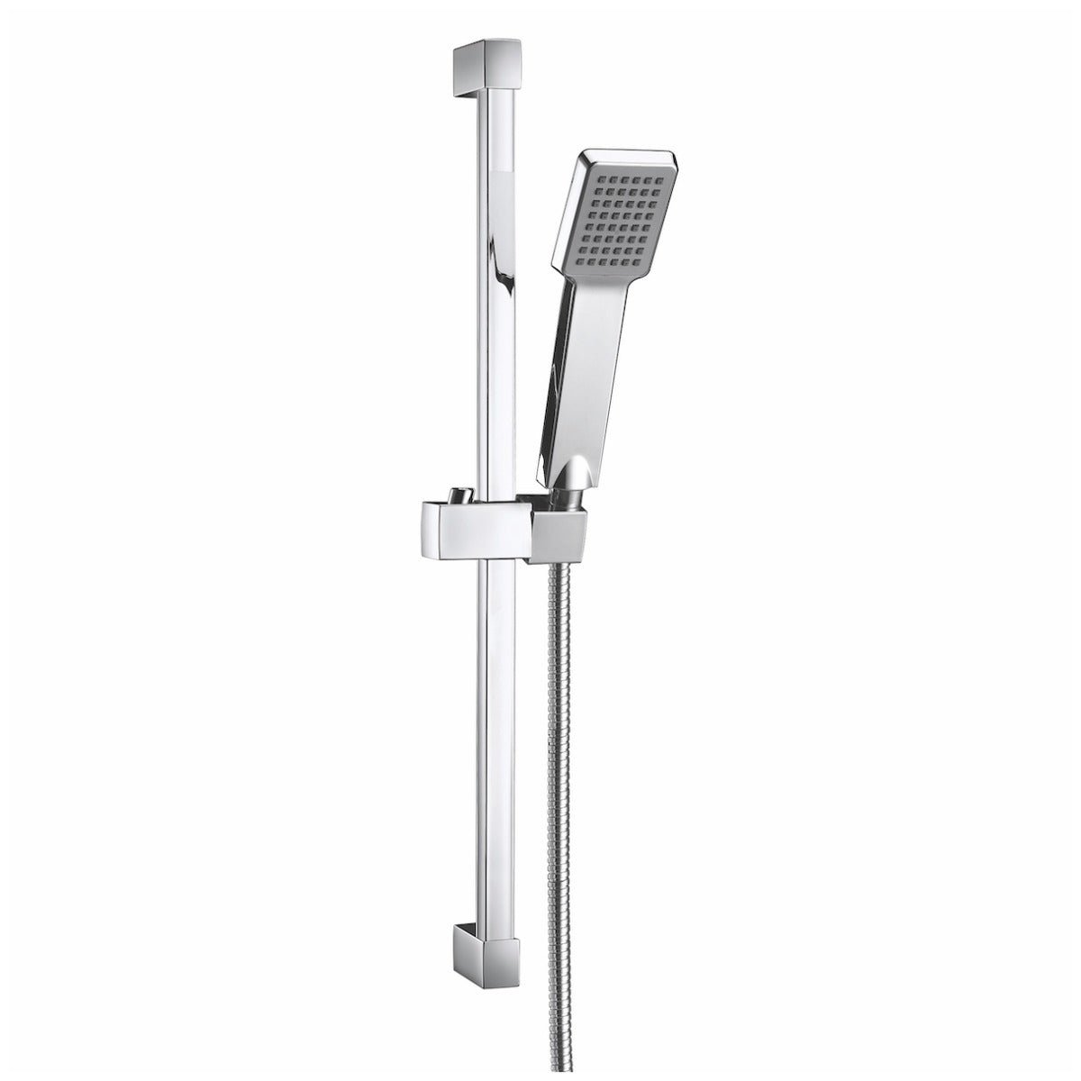 Scudo Square Riser Rail Kit with Paddle Handset - Chrome - RISERKIT001 - TAP 'N' SHOWER