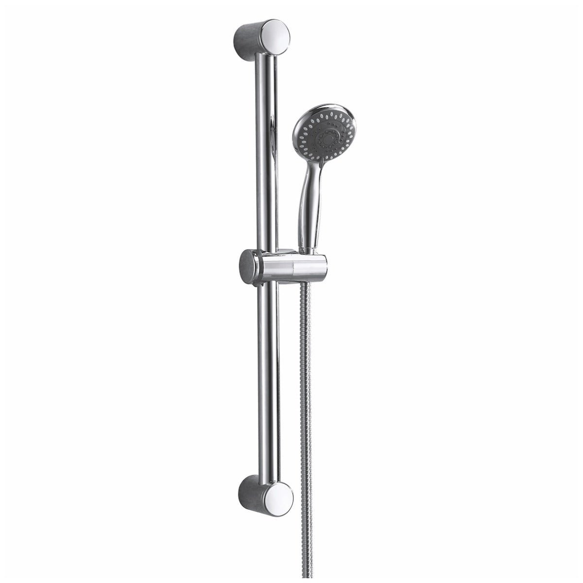 Scudo Round Riser Rail Kit with Multi - Function Handset - Chrome - RISERKIT002L - TAP 'N' SHOWER