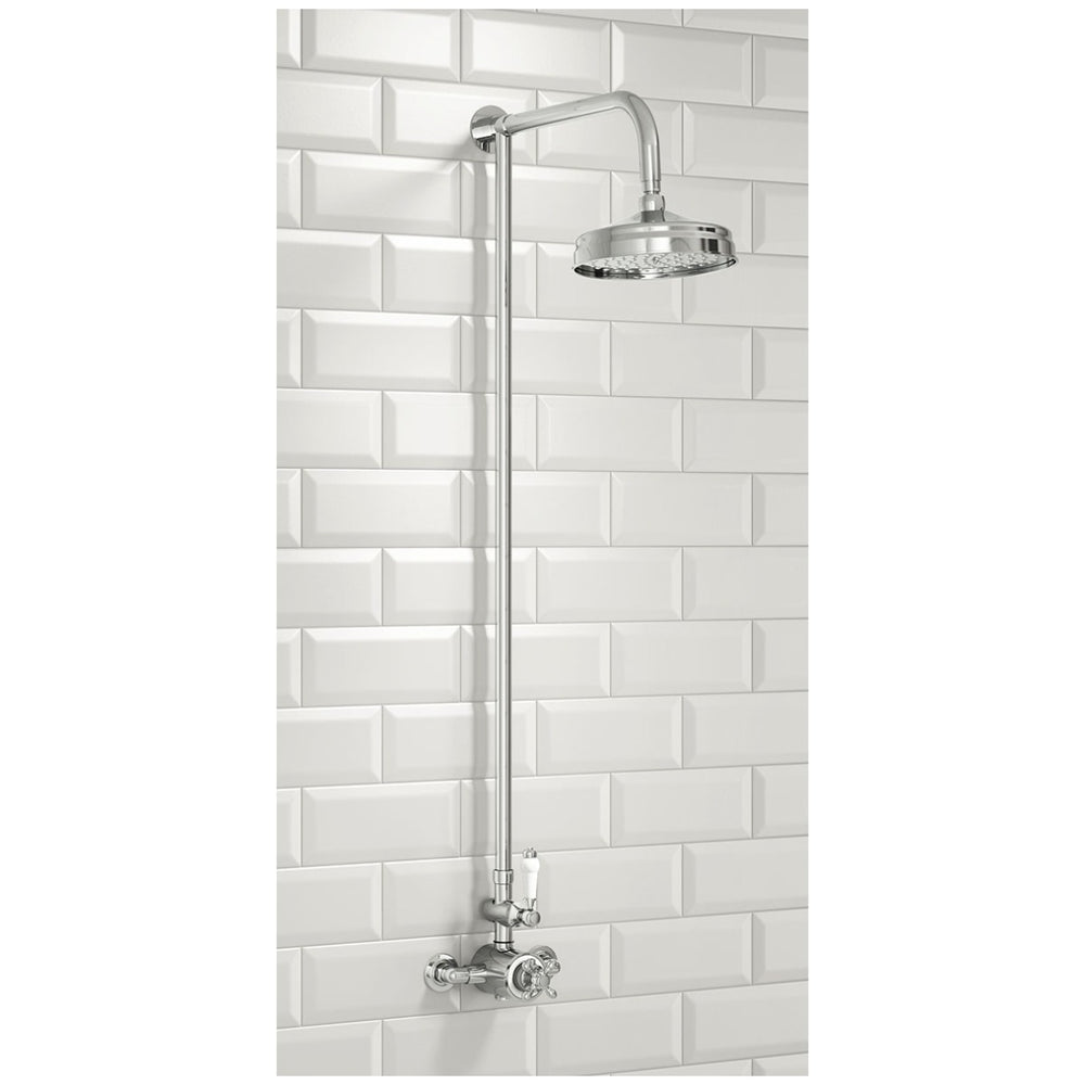 Scudo Traditional Rigid Riser Shower with Fixed Head - Chrome - SHOWER005 - TAP 'N' SHOWER
