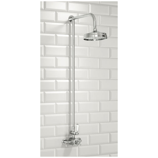 Scudo Traditional Rigid Riser Shower with Fixed Head - Chrome - SHOWER005 - TAP 'N' SHOWER