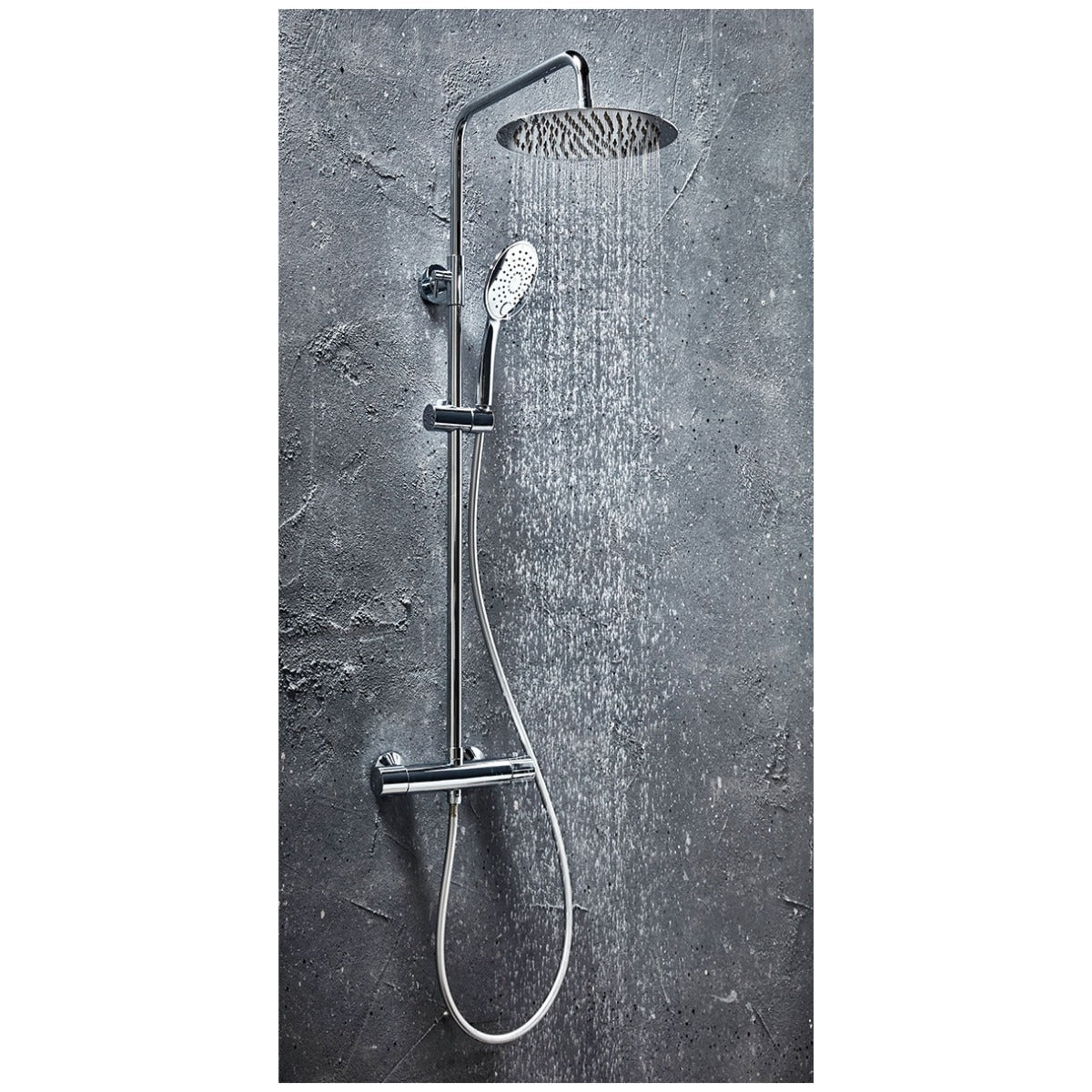 Scudo Messi Round Cool Touch Rigid Riser Shower - Chrome - SHOWER009 - TAP 'N' SHOWER
