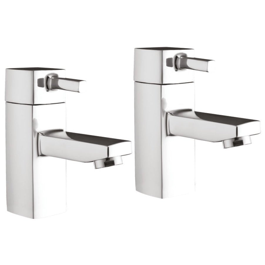 Scudo Forme Basin Taps Pair - Chrome - TAP015 - TAP 'N' SHOWER