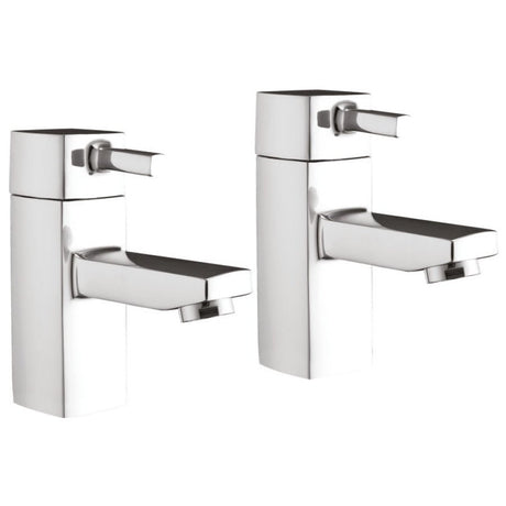 Scudo Forme Basin Taps Pair - Chrome - TAP015 - TAP 'N' SHOWER