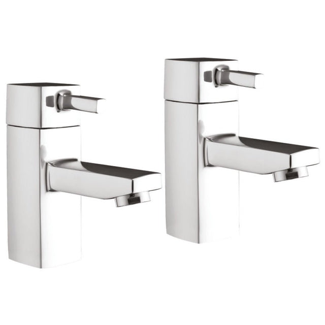 Scudo Forme Basin Taps Pair - Chrome - TAP015 - TAP 'N' SHOWER