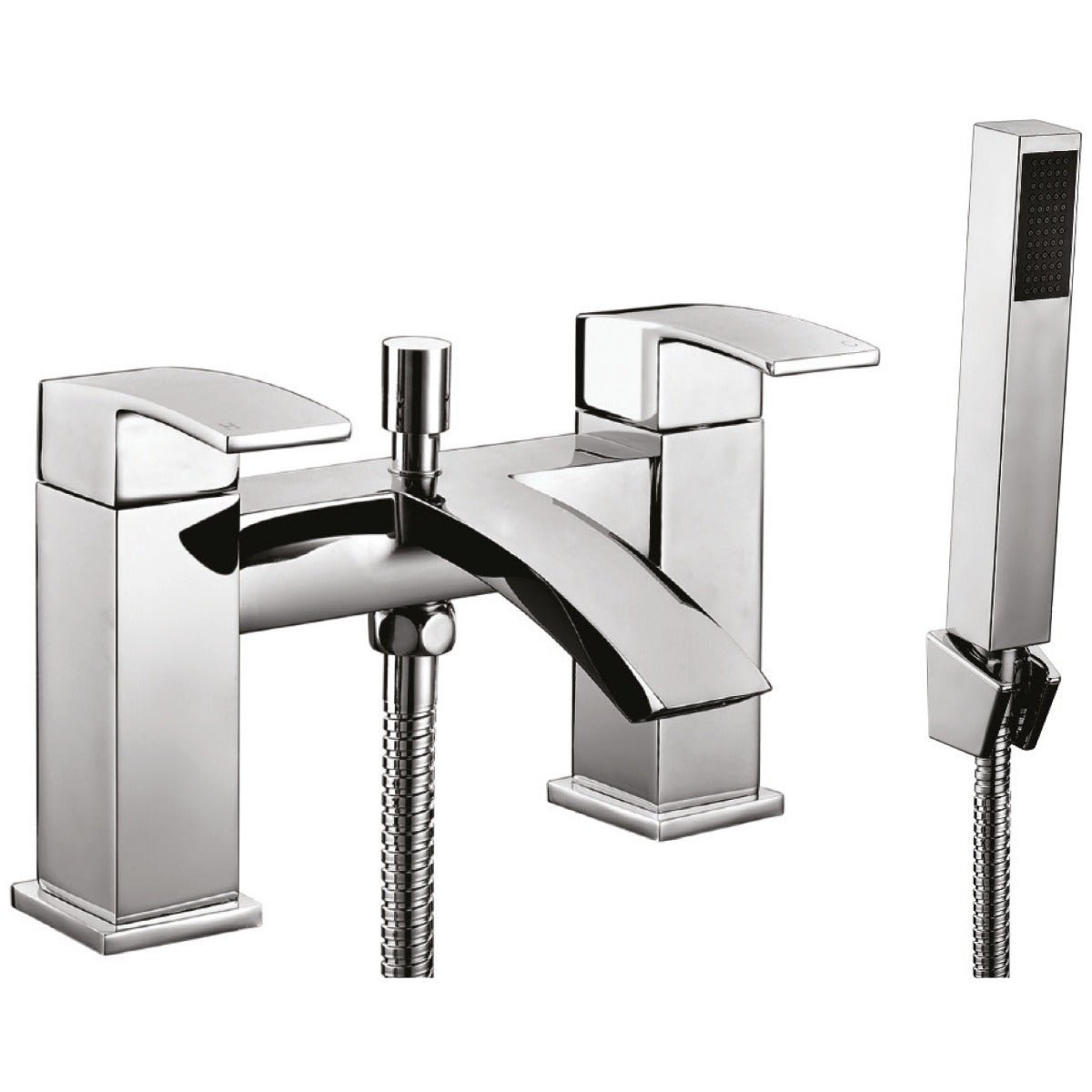 Scudo Descent Bath Shower Mixer with Shower Kit and Wall Bracket - Chrome - TAP033L - TAP 'N' SHOWER