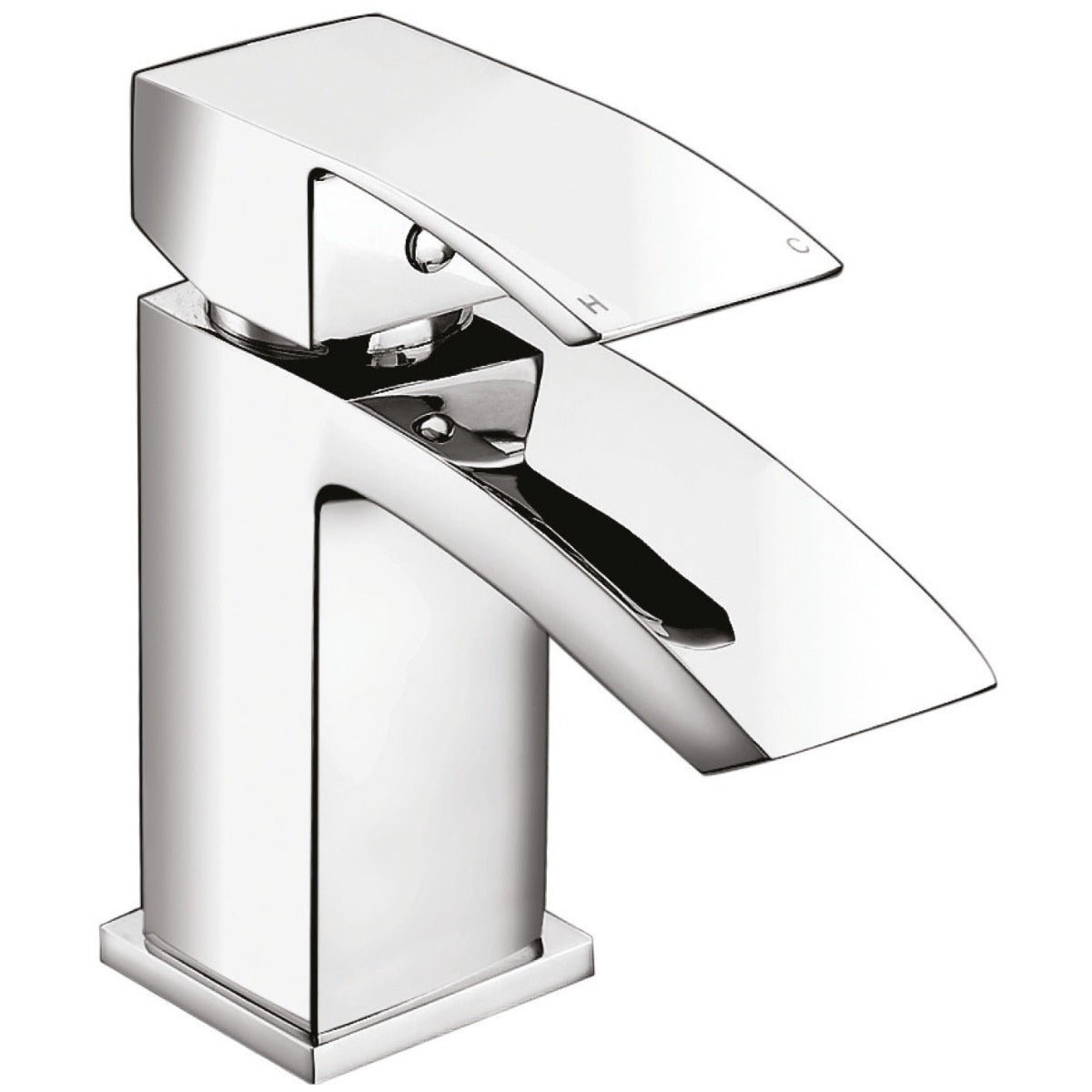 Scudo Descent Mini Mono Basin Mixer Tap with Push Waste - Chrome - TAP034L - TAP 'N' SHOWER