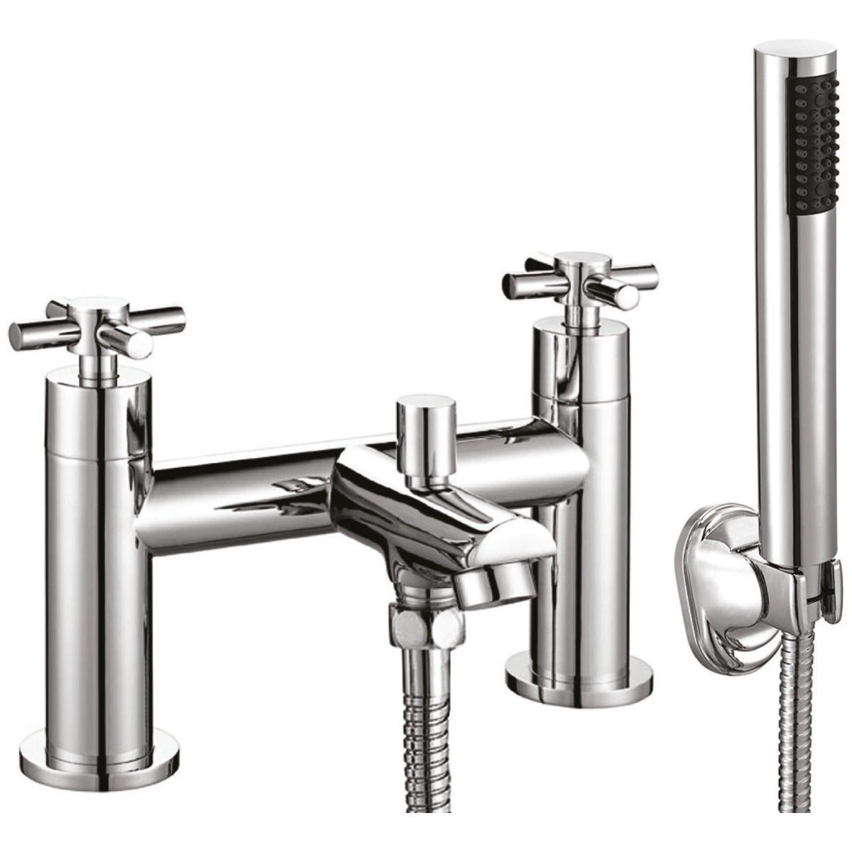 Scudo Kross Bath Shower Mixer with Shower Kit and Wall Bracket - Chrome - TAP133 - TAP 'N' SHOWER