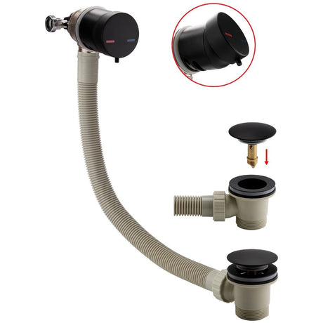 Scudo Bath Filler Overflow with Click Clack Waste - Matte Black - WASTE103ORB - TAP 'N' SHOWER