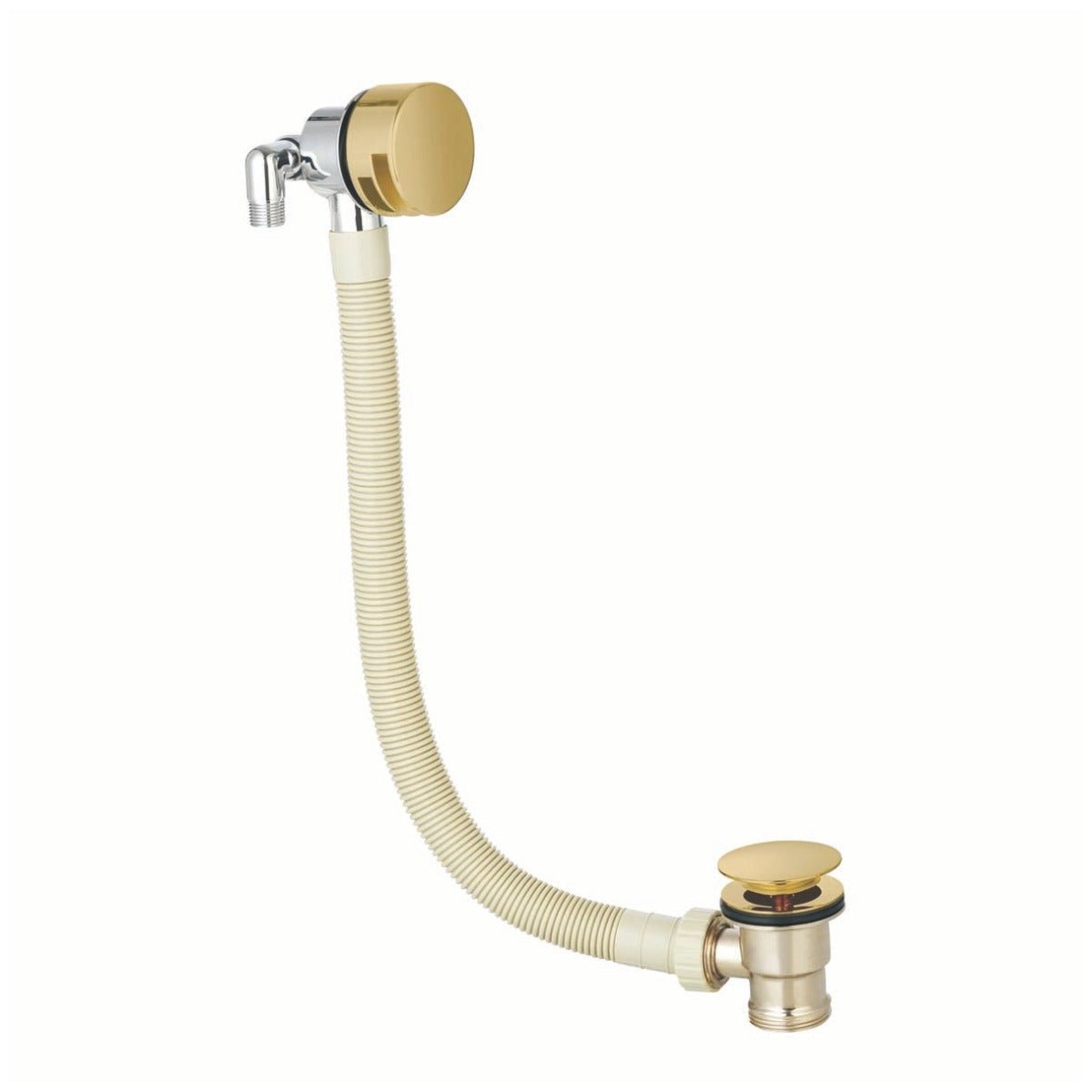 Scudo Round Overflow Filler Waste - Brushed Brass - WASTE104 - TAP 'N' SHOWER