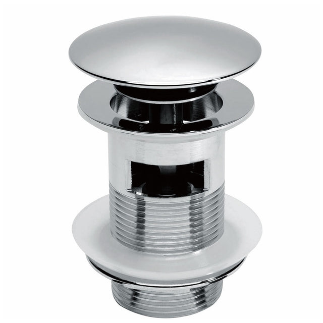 Scudo Round Dome Slotted Sprung Basin Waste - Chrome - WASTE92L - TAP 'N' SHOWER