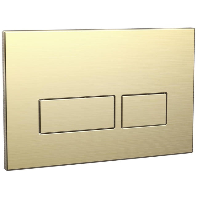 Scudo Square Dual Flush Plate - Brushed Brass - WC - BUTTON03 - TAP 'N' SHOWER