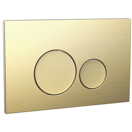 Scudo Round Dual Flush Plate - Brushed Brass - WC - BUTTON07 - TAP 'N' SHOWER