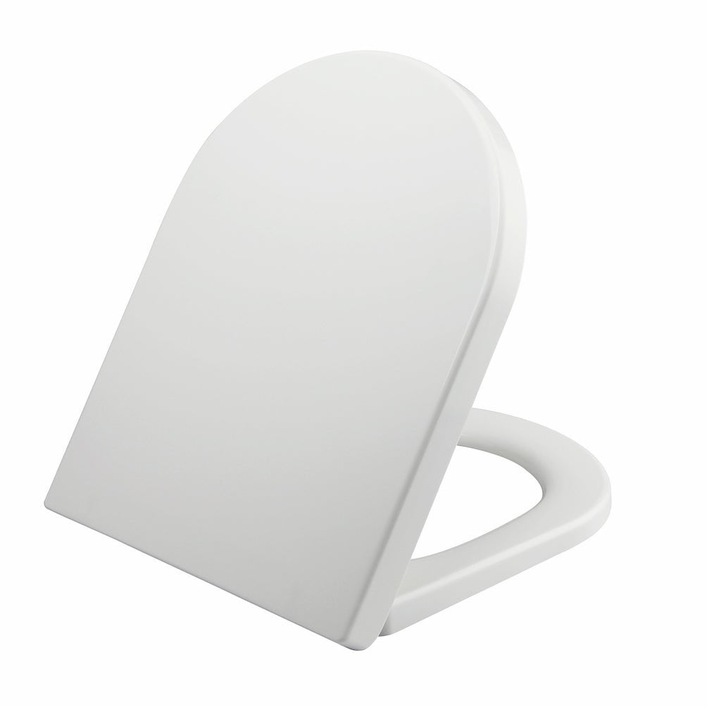 Scudo Spa Duroplast D Shape Top Fix Soft Close Toilet Seat - White - SEAT002D - TAP 'N' SHOWER