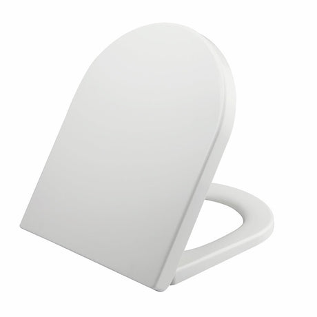 Scudo Spa Duroplast D Shape Top Fix Soft Close Toilet Seat - White - SEAT002D - TAP 'N' SHOWER