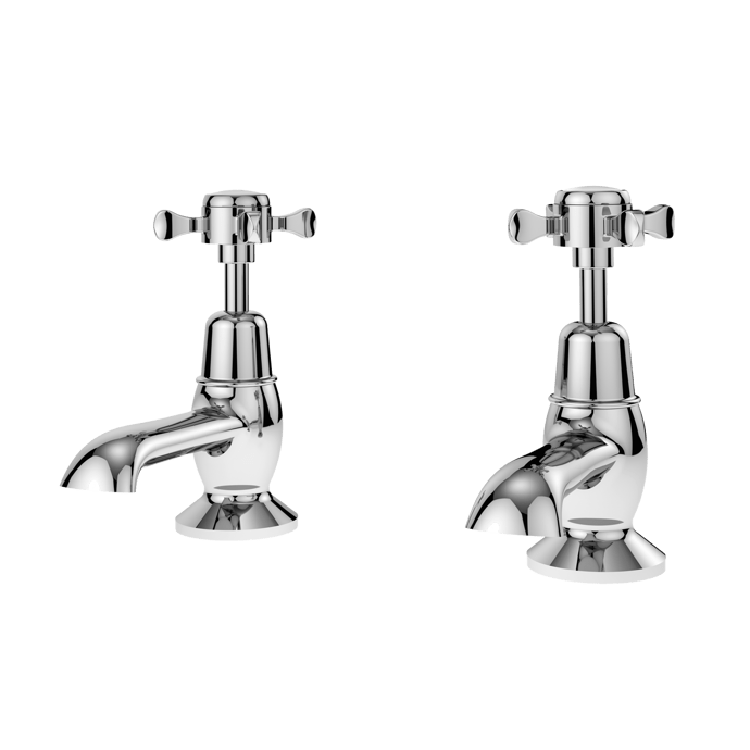 Nuie Selby Manual Xhead Basin Taps Pair - Chrome - SEL301DX - TAP 'N' SHOWER