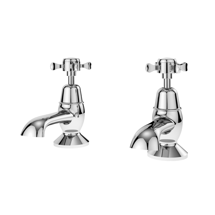 Nuie Selby Xhead Traditional Bath Taps Pair - Chrome - SEL302DX - TAP 'N' SHOWER