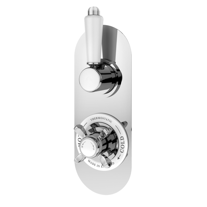 Nuie Selby Diverter Dual Handle Thermostatic Concealed Shower Valve - Chrome - SELTW02 - TAP 'N' SHOWER