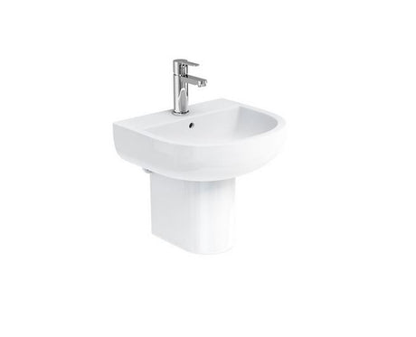 Britton Universal Round Fronted Semi Pedestal - White Gloss - SP.1033 - TAP 'N' SHOWER