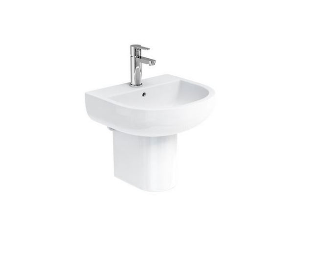 Britton Universal Round Fronted Semi Pedestal - White Gloss - SP.1033 - TAP 'N' SHOWER