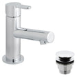 Vado Sense Mini Mono Basin Mixer Single Lever Deck Mounted Smooth Bodied With Clic - Clac Waste - Chrome - SEN - 100M/CC - C/P - TAP 'N' SHOWER