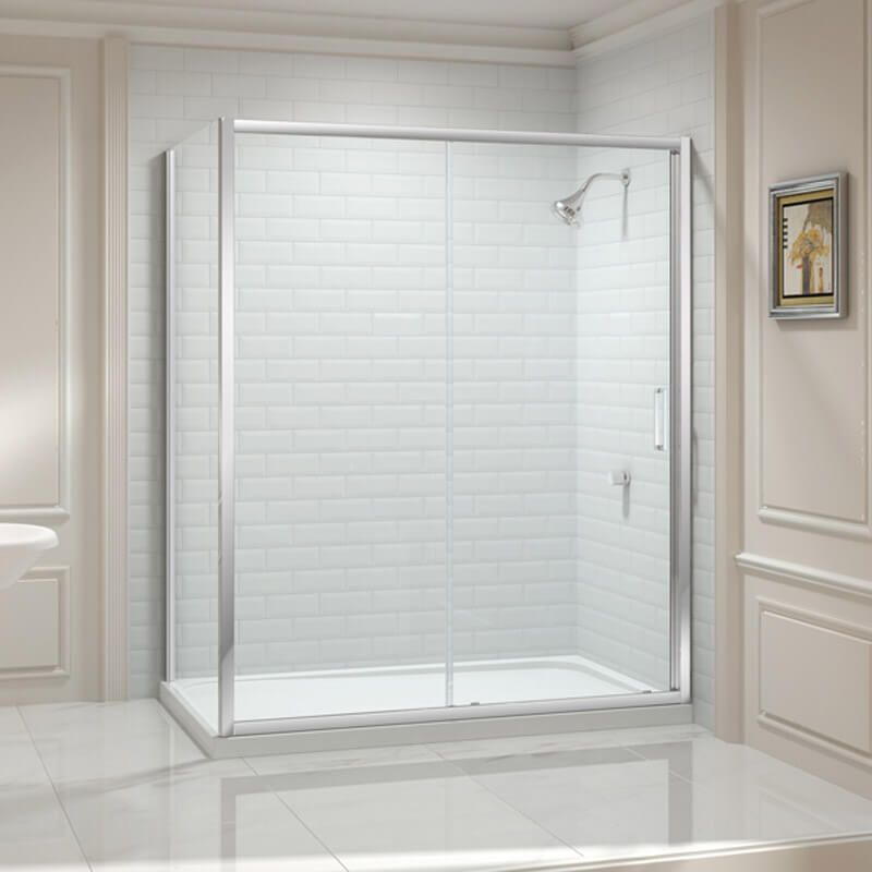 Merlyn 8 Series 800mm Wide Side Panel 8mm Glass - Chrome Frame - M82211 - TAP 'N' SHOWER