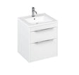 Britton Shoreditch Two Drawer Wall Hung Vanity Unit 550mm - White - S55DDW - TAP 'N' SHOWER