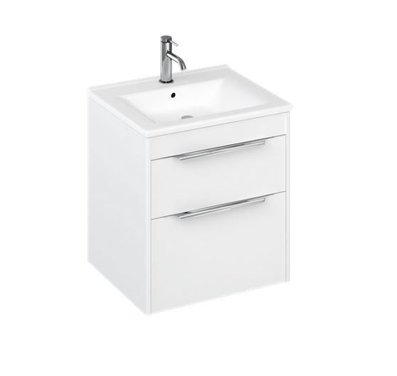 Britton Shoreditch Two Drawer Wall Hung Vanity Unit 550mm - White - S55DDW - TAP 'N' SHOWER