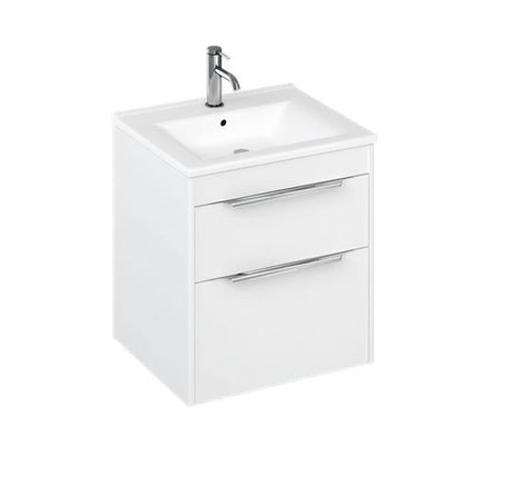 Britton Shoreditch Two Drawer Wall Hung Vanity Unit 550mm - White - S55DDW - TAP 'N' SHOWER