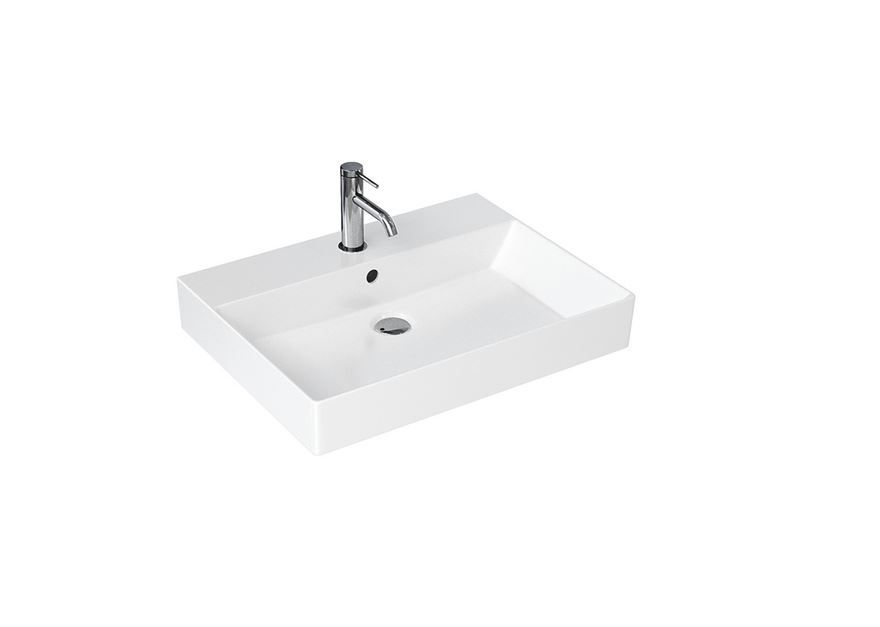 Britton Shoreditch Frame 1 Tap Hole Basin 600mm - White - SHR.016+ - TAP 'N' SHOWER