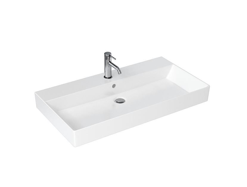 Britton Shoreditch Frame 1 Tap Hole Basin 850mm - White Gloss - SHR.018+ - TAP 'N' SHOWER