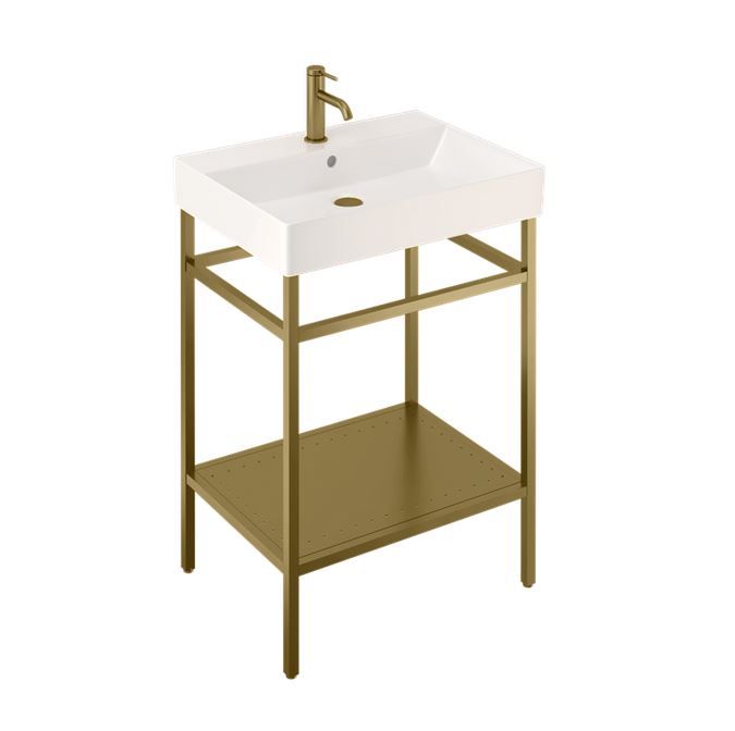 Britton Frame Stand For Basin 600mm - Brushed Brass - FRAME201 - TAP 'N' SHOWER