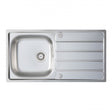 Prima 1.0 Bowl Kitchen Sink with Sink Tap and Waste Kit 965mm Length x 500mm Width - Stainless Steel - CPR041 - TAP 'N' SHOWER