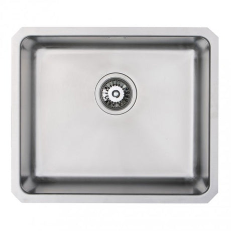 Prima R25 1.0 Bowl Undermount Large Kitchen Sink with Waste Kit 530mm Length x 450mm Width - Stainless Steel - CPR048 - TAP 'N' SHOWER