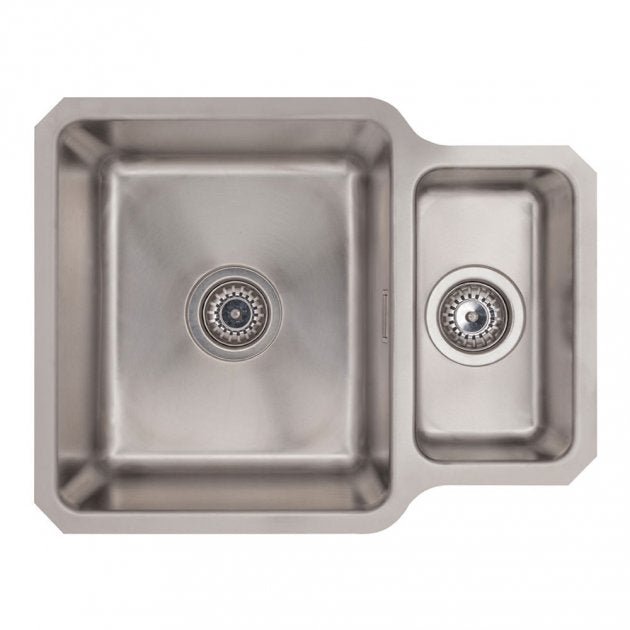 Prima R25 1.5 Bowl Undermount Kitchen Sink with Waste Kit 580mm Length x 450mm Width - Stainless Steel - CPR052 - TAP 'N' SHOWER