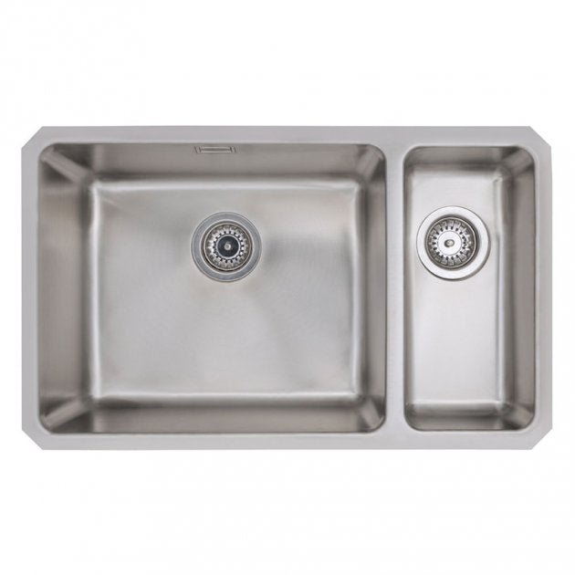Prima R25 1.5 Bowl Undermount Large Kitchen Sink LH with Waste Kit 740mm Length x 450mm Width - Stainless Steel - CPR056 - TAP 'N' SHOWER