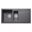 Prima Granite Composite 1.5 Bowl Kitchen Sink with Waste Kit 1000mm Length x 500mm Width - Gun Metal - CPR324 - TAP 'N' SHOWER