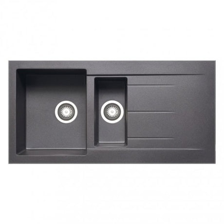 Prima Granite Composite 1.5 Bowl Kitchen Sink with Waste Kit 1000mm Length x 500mm Width - Gun Metal - CPR324 - TAP 'N' SHOWER